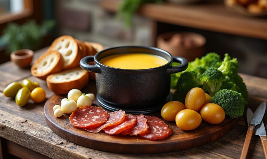 Fondue savoyarde et ses accompagnements fermiers