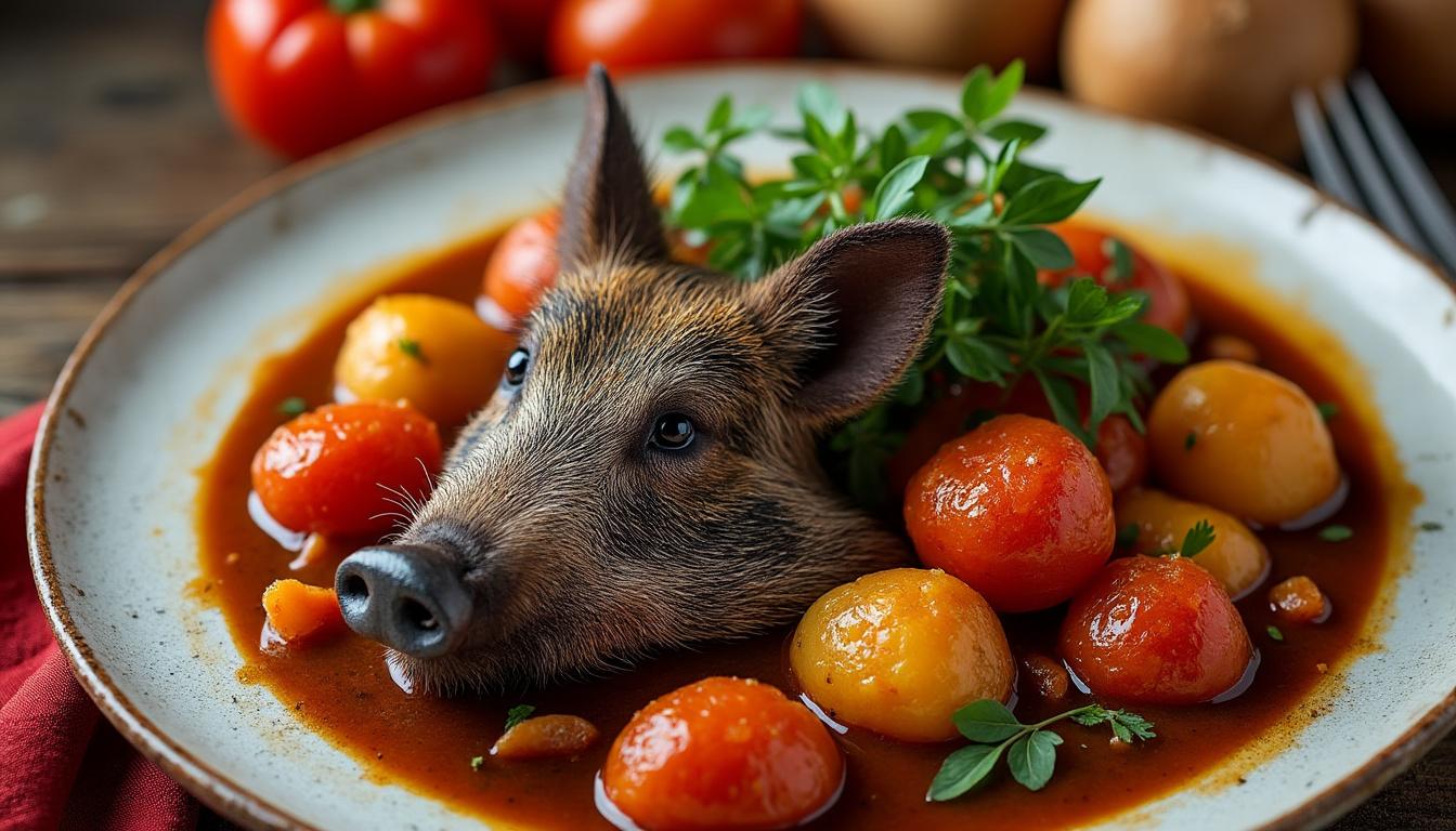 découvrez notre civet de sanglier corse, un plat authentique alliant saveurs sauvages et richesse du terroir pour un voyage gustatif unique.