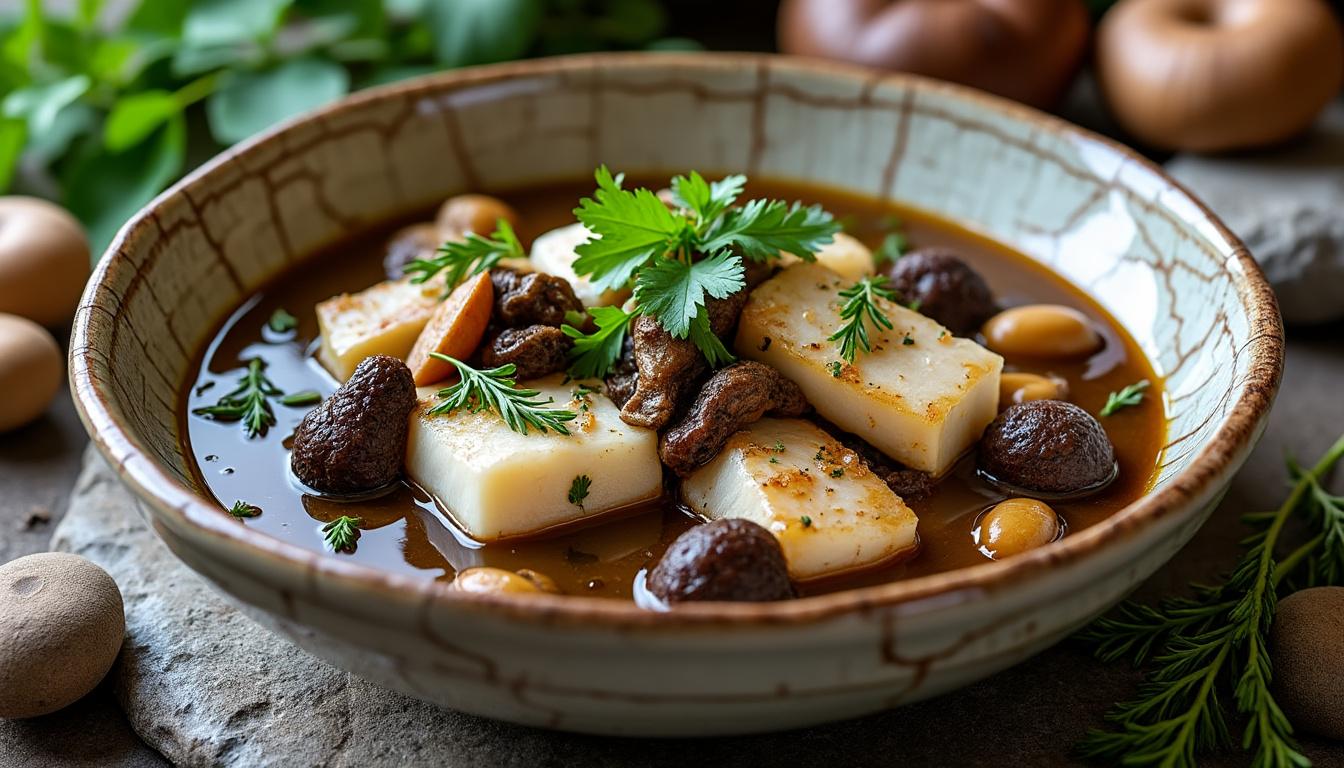 découvrez la matelote du rhône, un plat traditionnel aux saveurs authentiques de rivière sublimées par des champignons savoureux. une expérience culinaire riche et gourmande.