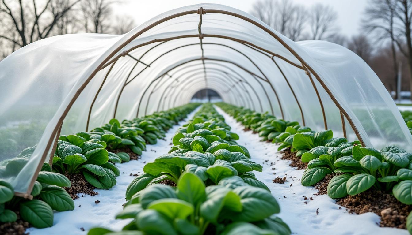 découvrez comment cultiver des épinards tout l’hiver en utilisant un voile ou un tunnel pour protéger vos plantations et garantir une récolte abondante malgré le froid.