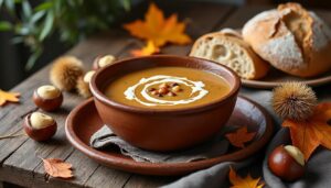 découvrez notre recette traditionnelle de châtaignes corses préparées en soupe rustique, un plat réconfortant aux saveurs authentiques de corse.