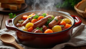 découvrez la recette traditionnelle de la potée berrichonne, un plat réconfortant idéal pour les soirées froides, alliant saveurs authentiques et chaleur du terroir.