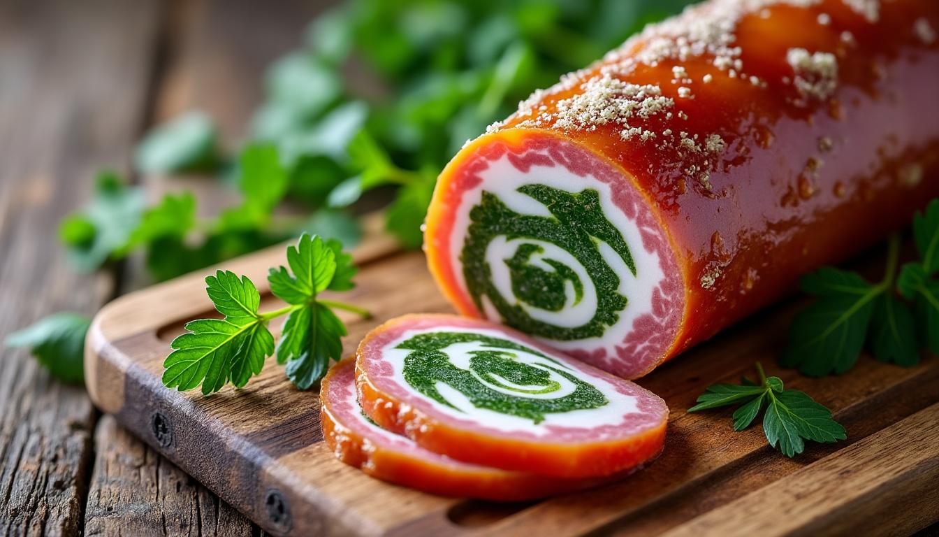 découvrez notre jambon persillé façon terroir bourguignon, une spécialité traditionnelle aux saveurs authentiques de bourgogne, parfaite pour vos apéritifs et repas gourmands.