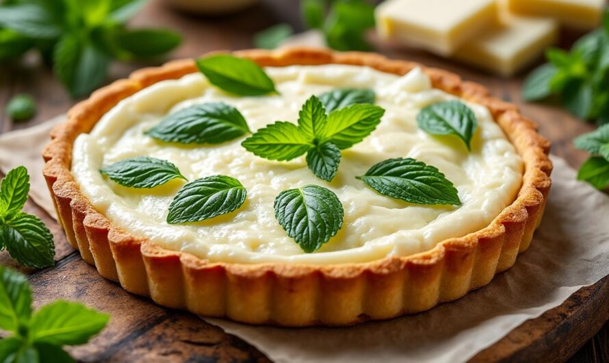 Tarte au brocciu et menthe printanière