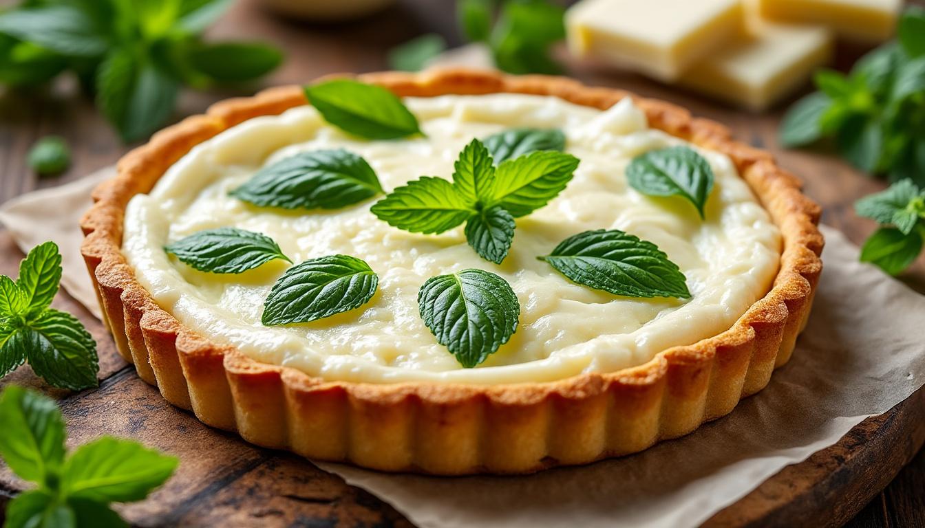 découvrez notre délicieuse tarte au brocciu et menthe printanière, une recette fraîche et savoureuse parfaite pour le printemps.