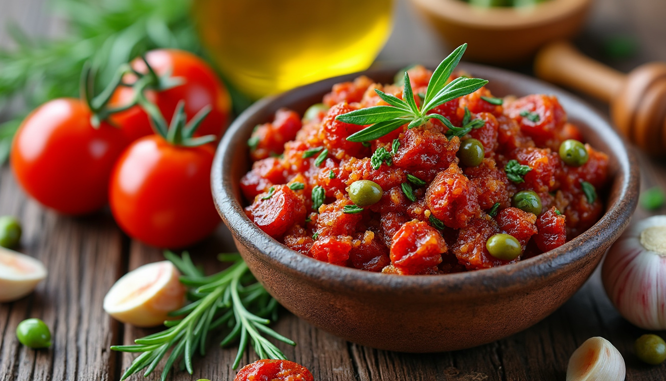 découvrez notre délicieuse tapenade de tomates séchées, parfaite pour vos apéritifs et recettes méditerranéennes. un goût savoureux et authentique à partager.