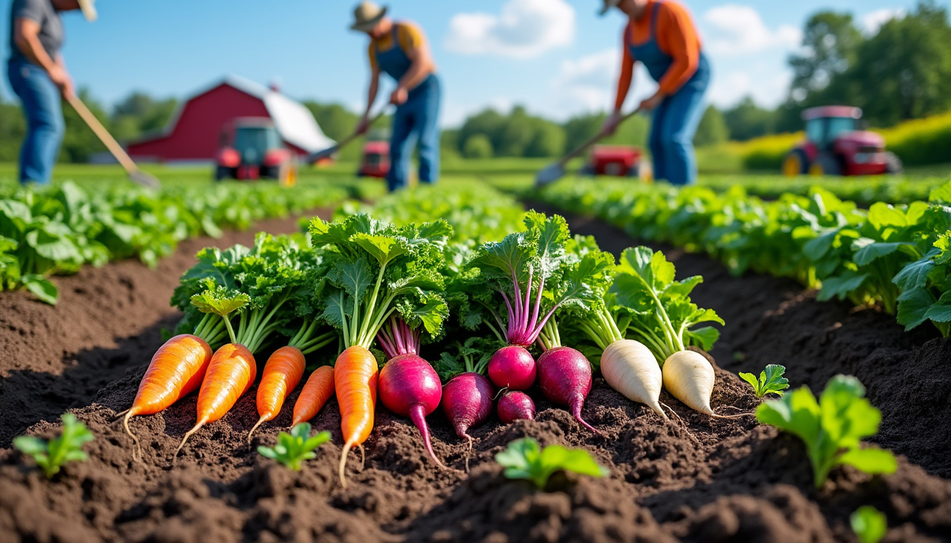 découvrez les méthodes de culture des légumes racines à la ferme, des semis à la récolte, pour comprendre leur croissance naturelle et les pratiques agricoles utilisées.