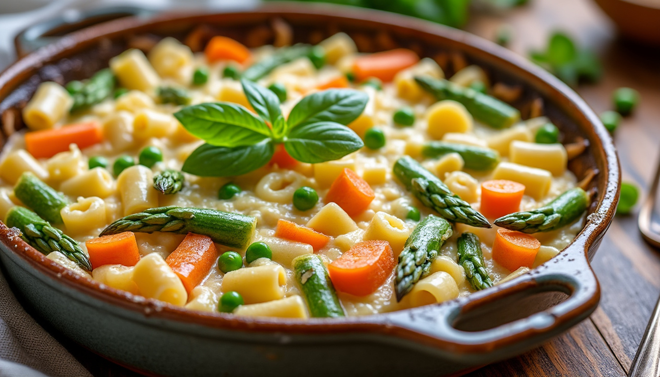 découvrez une recette légère de croziflette aux légumes nouveaux, alliant saveurs fraîches et gourmandise pour un repas sain et convivial.