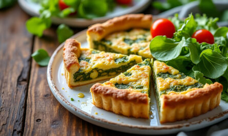 découvrez notre recette simple et fraîche de flamiche aux poireaux accompagnée d'une salade froide, idéale pour un repas léger et savoureux.