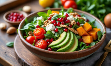 découvrez notre saladier gourmand de saison, une délicieuse sélection de produits frais et colorés pour un repas sain et savoureux.