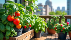 découvrez comment cultiver facilement tomates, basilic et fraisiers dans votre potager sur balcon pour profiter de récoltes fraîches même en ville.