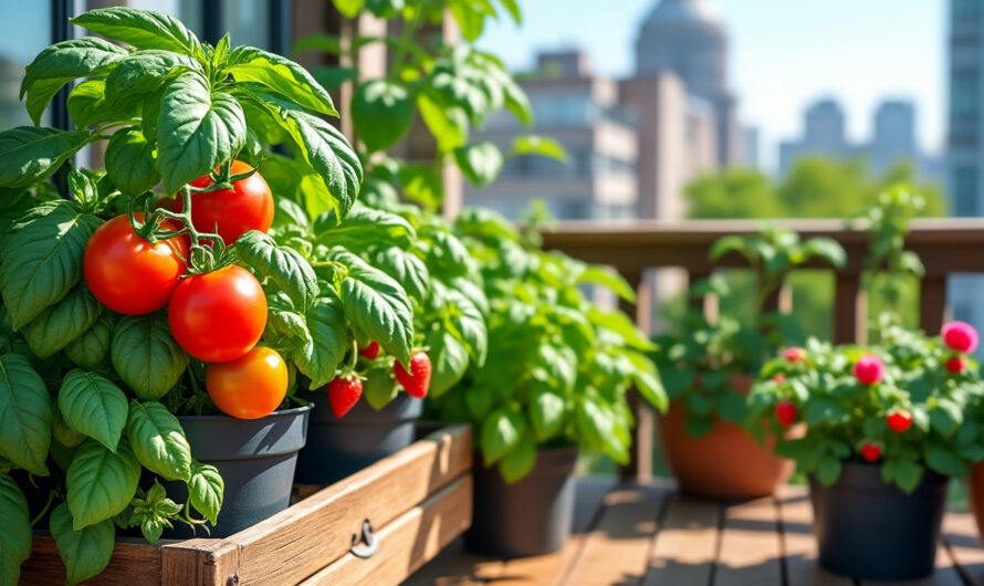 Potager sur balcon : cultiver tomates, basilic et fraisiers