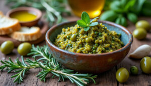 découvrez notre tapenade verte aux aromatiques de la ferme, une recette savoureuse et parfumée, idéale pour l’apéritif ou vos tartines.